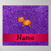 För tigerlilor för personlig känt glitter posters