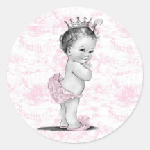 För Toile för vintage rosa klistermärkear baby sho