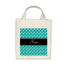 För turkoskatt för personlig känt mönster tote bag