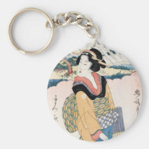 För ukiyo-erulla för kall vintage japansk konst fö nyckelring