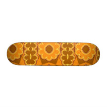 för vintageflower power för 70-tal retro gult för  anpassad skate board