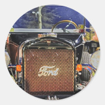 För vintageklassiker för HDR gammal hot rod Runda Klistermärken