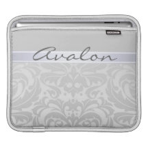 För vitband för chic silver damastast ipad sleeve