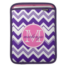 För vitsparre för Monogram känt purpurfärgat mönst Sleeve För iPads