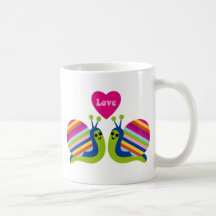 Förälskade sniglar - randiga sniglar för förtjusan kaffe mugg