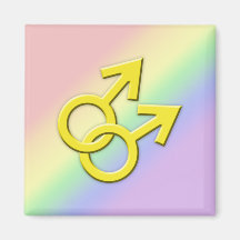 Förbindelsegul Male symbolmagnet 01 Magnet För Kylskåp