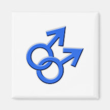 FörbindelseMale symbolmagnet 02 för blått Kylskåpsnagnet