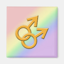Förbindelseorange Male symbolmagnet 01 Kylskåpmagneter
