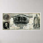 Förbundsmedlem 1861 tio dollar noterar affischer