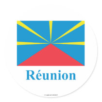 Föreslagen Reunion Island flagga med namn i fransk