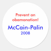 Förhindra en obamanation knäppas mccain-palin 08 runda klistermärken