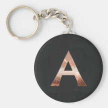Förkoppra Monogram A Nyckel Ringar