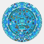 Forntida Mayan kalendersymbol Runda Klistermärken