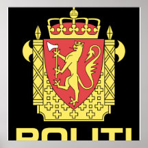 Förse med märke den tjänste- norska polisen, norge print
