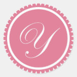 Förseglar den rosa monogramen för den initiala y-p klistermärken