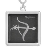 Försilvra SagittariusZodiacsymbolet Personliga Halsband