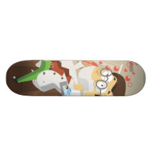 Forskare med provrör anpassad skate board