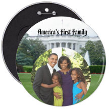 Första familj stor 6" för presidentObama minnessak Knapp Med Nål