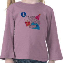 Första födelsedagelefant med ballongen tee shirt