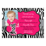 Första födelsedaginbjudan för Sassy rosa zebra try
