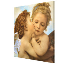 Första kyss vid Bouguereau, vintageVictorianänglar Kanvasdukar Med Gallerikvalitet
