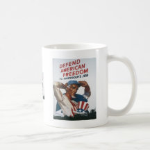 Försvara affischen för krig för amerikanfrihetsvin kaffe koppar