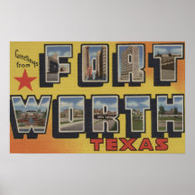 Fort Worth Texas - stora brevplatser Affischer