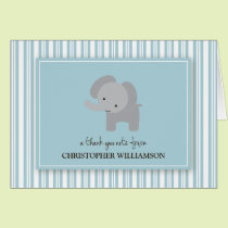 Förtjusande Elefant Lura Tacka-Du Kort (blått) kort