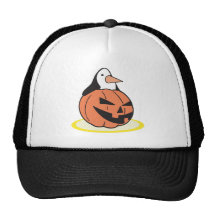 Förtjusande pingvin i pumpa baseball hat