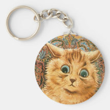Förtjusande tapetkatt av Louis Wain Nyckelringar