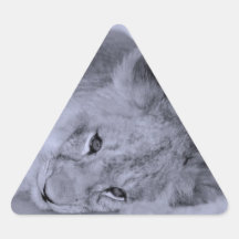 Förtjusande vila för lejon unge triangle stickers