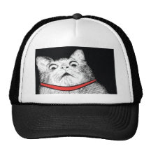 Förvånad kattflämtning Meme - hatt Mesh Kepsar