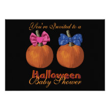 Förvänta inbjudningar för twillingarHalloween baby
