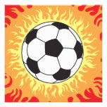 fotbollboll flammar design inbjudningskort