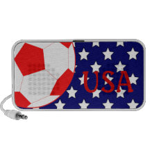 FotbollbollUSA röd vit och blått iPod Högtalare