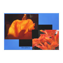 Foto på kanfas - orangeblommor sträckt canvastryck