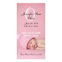 Fotoet för babyfödelsemeddelandet Cards flickan Foto Kort