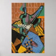 Fotografera av fiolen och schackbrädet, Juan Gris Affischer