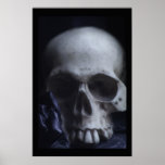 Fotografi för vit för spöklik människaskalle grym  posters