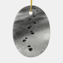 Fotspår i snö julgransdekoration