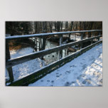 Fotspår i snöfototrycket posters
