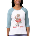 Fött att baka tee shirt