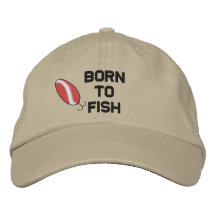 Fött att fiska den broderade hatten