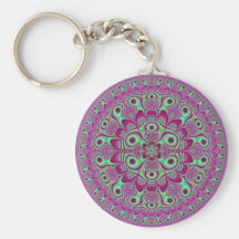 Fractalmedaljong Keychain Nyckelringar