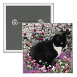 Fräknar i blommor II - smokingkattunge Knapp