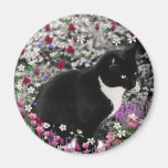 Fräknar i blommor II - Tuxkattunge Magnet För Kylskåp