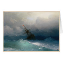 Frakt på stormig storm för havsIvan Aivazovsky sjö Kort