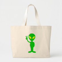 Främmande fredstecken tote bags