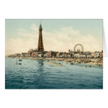 Från centralpir Blackpool, England Hälsningskort