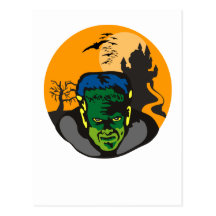 Frankenstein monster med slottet vykort